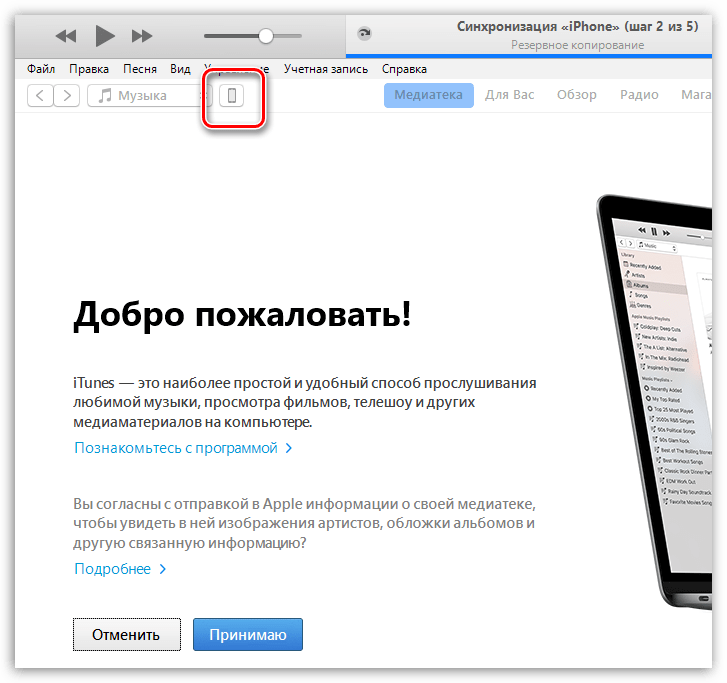 Перейдите в меню управления iPhone в iTunes